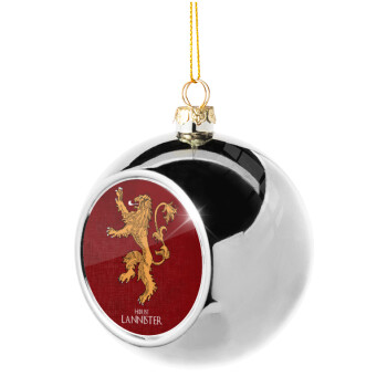 House Lannister GOT, Χριστουγεννιάτικη μπάλα δένδρου Ασημένια 8cm