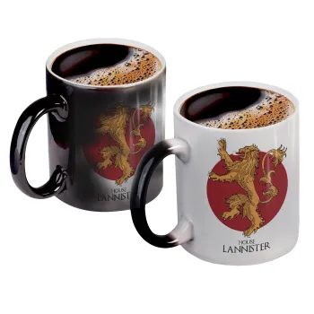House Lannister GOT, Color changing magic Mug, ceramic, 330ml when adding hot liquid inside, the black colour desappears (1 pcs)