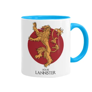 House Lannister GOT, Κούπα χρωματιστή γαλάζια, κεραμική, 330ml