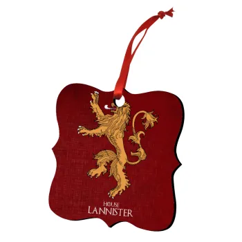 House Lannister GOT, Christmas ornament polygon wooden 7.5cm