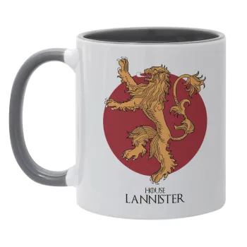 House Lannister GOT, Κούπα χρωματιστή γκρι, κεραμική, 330ml
