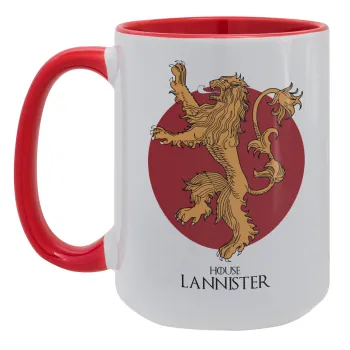 House Lannister GOT, Κούπα Mega 15oz, κεραμική Κόκκινη, 450ml