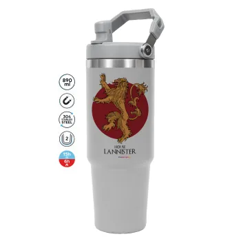 House Lannister GOT, ΓΚΡΙ χρώματος Θερμός Ανοξείδωτο 890ml (30oz) με χερούλι