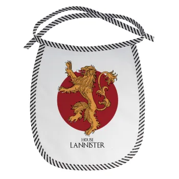 House Lannister GOT, Σαλιάρα μωρού αλέκιαστη με κορδόνι Μαύρη
