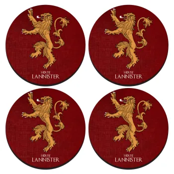 House Lannister GOT, ΣΕΤ 4 Σουβέρ ξύλινα στρογγυλά (9cm)