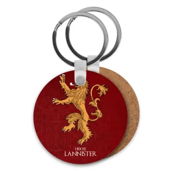 House Lannister GOT, Μπρελόκ Ξύλινο στρογγυλό MDF Φ5cm