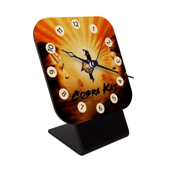 Cobra Kai, Quartz Table clock in natural wood (10cm)