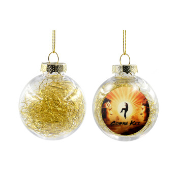 Cobra Kai, Χριστουγεννιάτικη μπάλα δένδρου διάφανη με χρυσό γέμισμα 8cm