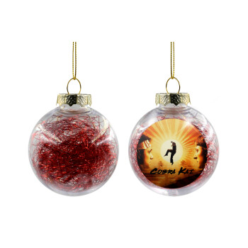Cobra Kai, Transparent Christmas tree ball ornament with red filling 8cm