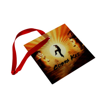 Cobra Kai, Christmas ornament, glass square ornament 9x9cm