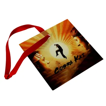 Cobra Kai, Στολίδι Χριστουγεννιάτικο στολίδι γυάλινο τετράγωνο 9x9cm
