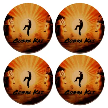 Cobra Kai, ΣΕΤ x4 Σουβέρ ξύλινα στρογγυλά plywood (9cm)