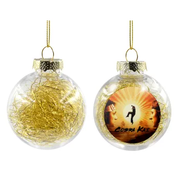 Cobra Kai, Transparent Christmas tree ball ornament with gold filling 8cm
