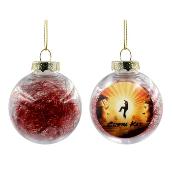 Cobra Kai, Transparent Christmas tree ball ornament with red filling 8cm