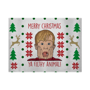 home alone, Merry Christmas ya filthy animal, Επιφάνεια κοπής γυάλινη (38x28cm)