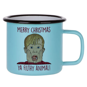 home alone, Merry Christmas ya filthy animal, Κούπα Μεταλλική εμαγιέ ΜΑΤ σιέλ 360ml