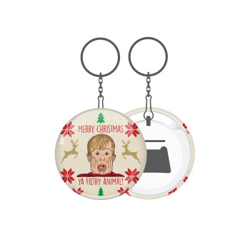 home alone, Merry Christmas ya filthy animal, Μπρελόκ μεταλλικό 5cm με ανοιχτήρι