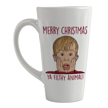 home alone, Merry Christmas ya filthy animal, Κούπα κωνική Latte Μεγάλη, κεραμική, 450ml