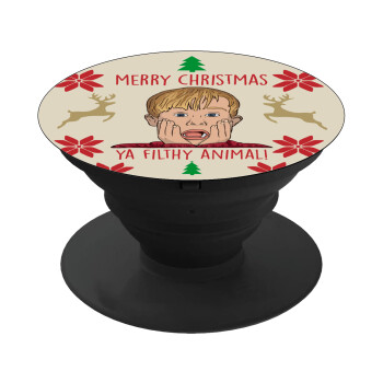 home alone, Merry Christmas ya filthy animal, Phone Holders Stand  Black Hand-held Mobile Phone Holder