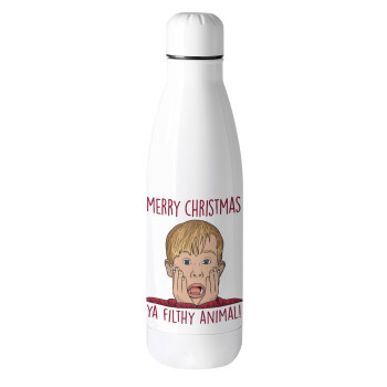 home alone, Merry Christmas ya filthy animal, Μεταλλικό παγούρι θερμός (Stainless steel), 500ml