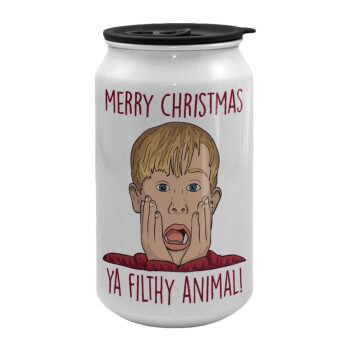 home alone, Merry Christmas ya filthy animal, Κούπα ταξιδιού μεταλλική με καπάκι (tin-can) 500ml