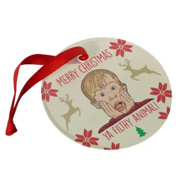 home alone, Merry Christmas ya filthy animal, Στολίδι Χριστουγεννιάτικο στολίδι γυάλινο 9cm