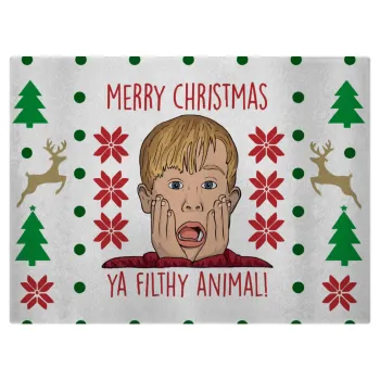 home alone, Merry Christmas ya filthy animal, Επιφάνεια κοπής γυάλινη (38x28cm)