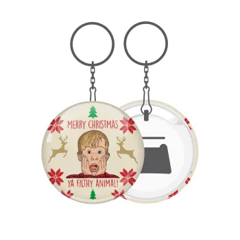 home alone, Merry Christmas ya filthy animal, Μπρελόκ μεταλλικό 5cm με ανοιχτήρι