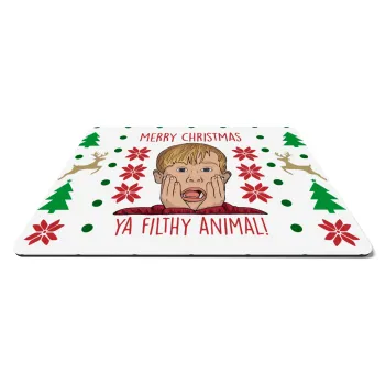 home alone, Merry Christmas ya filthy animal, Mousepad rect 27x19cm
