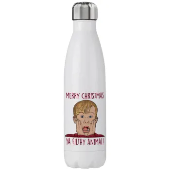 home alone, Merry Christmas ya filthy animal, Stainless steel, double-walled, 750ml