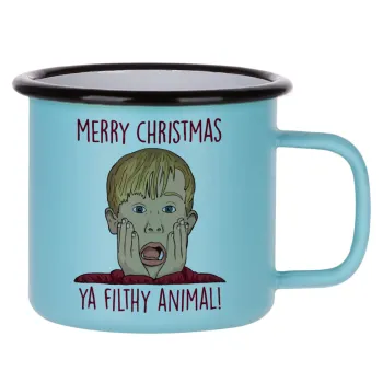 home alone, Merry Christmas ya filthy animal, Κούπα Μεταλλική εμαγιέ ΜΑΤ σιέλ 360ml