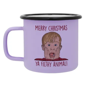 home alone, Merry Christmas ya filthy animal, Κούπα Μεταλλική εμαγιέ ΜΑΤ Light Pastel Purple 360ml