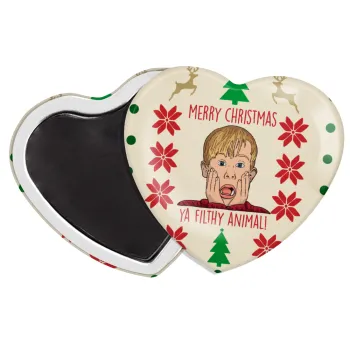 home alone, Merry Christmas ya filthy animal, Μαγνητάκι καρδιά (57x52mm)