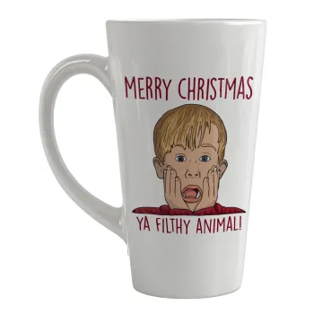 home alone, Merry Christmas ya filthy animal, Κούπα κωνική Latte Μεγάλη, κεραμική, 450ml