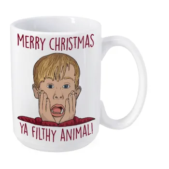 home alone, Merry Christmas ya filthy animal, Κούπα Mega, κεραμική, 450ml