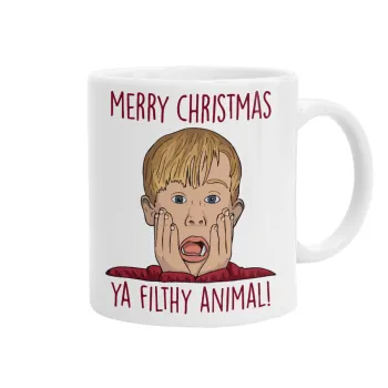 home alone, Merry Christmas ya filthy animal, Ceramic coffee mug, 330ml