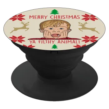 home alone, Merry Christmas ya filthy animal, Phone Holders Stand  Black Hand-held Mobile Phone Holder