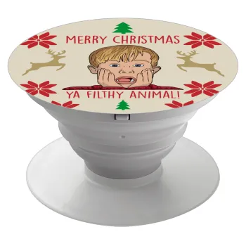 home alone, Merry Christmas ya filthy animal, Phone Holders Stand  White Hand-held Mobile Phone Holder