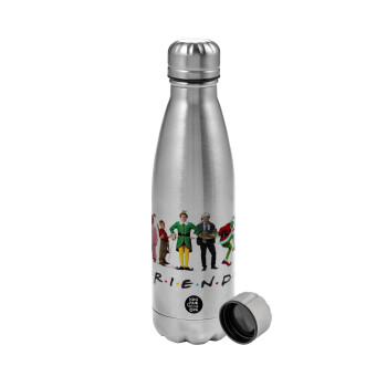 Christmas FRIENDS, Metallic water bottle, stainless steel, 750ml