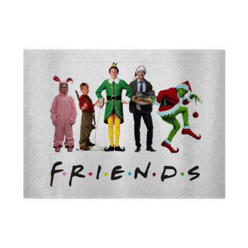 Christmas FRIENDS, Επιφάνεια κοπής γυάλινη (38x28cm)