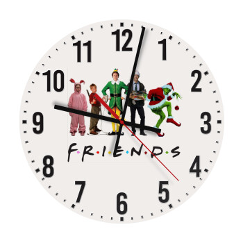 Christmas FRIENDS, Ρολόι τοίχου ξύλινο (30cm)