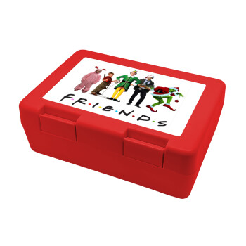 Christmas FRIENDS, Children's cookie container RED 185x128x65mm (BPA free plastic)