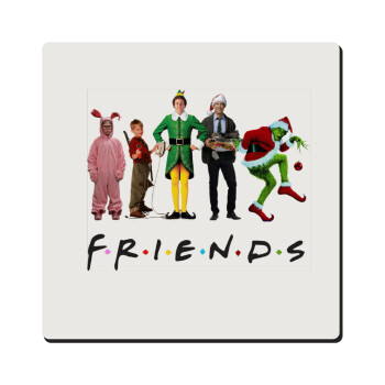 Christmas FRIENDS, Τετράγωνο μαγνητάκι ξύλινο 6x6cm