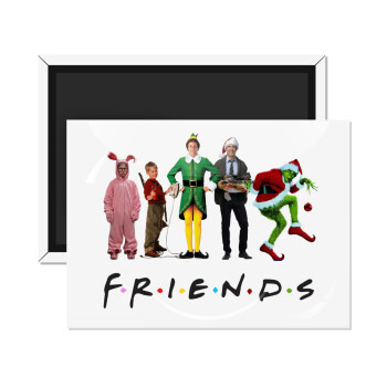 Christmas FRIENDS, Ορθογώνιο μαγνητάκι ψυγείου διάστασης 9x6cm