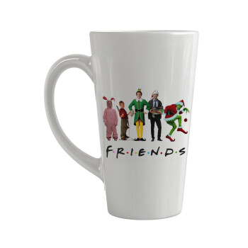 Christmas FRIENDS, Κούπα κωνική Latte Μεγάλη, κεραμική, 450ml