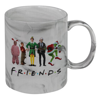 Christmas FRIENDS, Mug ceramic marble style, 330ml