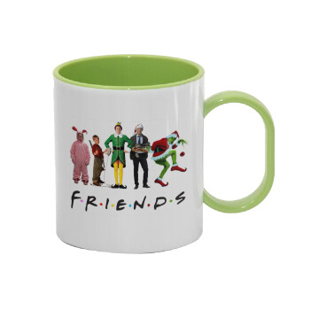 Christmas FRIENDS, Κούπα (πλαστική) (BPA-FREE) Polymer Πράσινη για παιδιά, 330ml