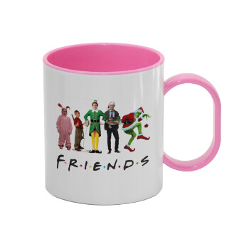 Christmas FRIENDS, Κούπα (πλαστική) (BPA-FREE) Polymer Ροζ για παιδιά, 330ml
