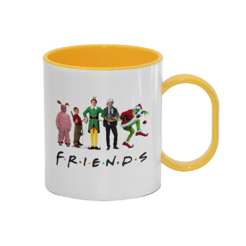 Christmas FRIENDS, Κούπα (πλαστική) (BPA-FREE) Polymer Κίτρινη για παιδιά, 330ml