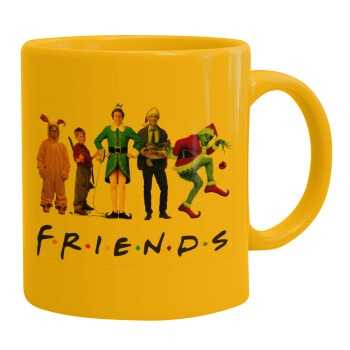 Christmas FRIENDS, Ceramic coffee mug yellow, 330ml (1pcs)